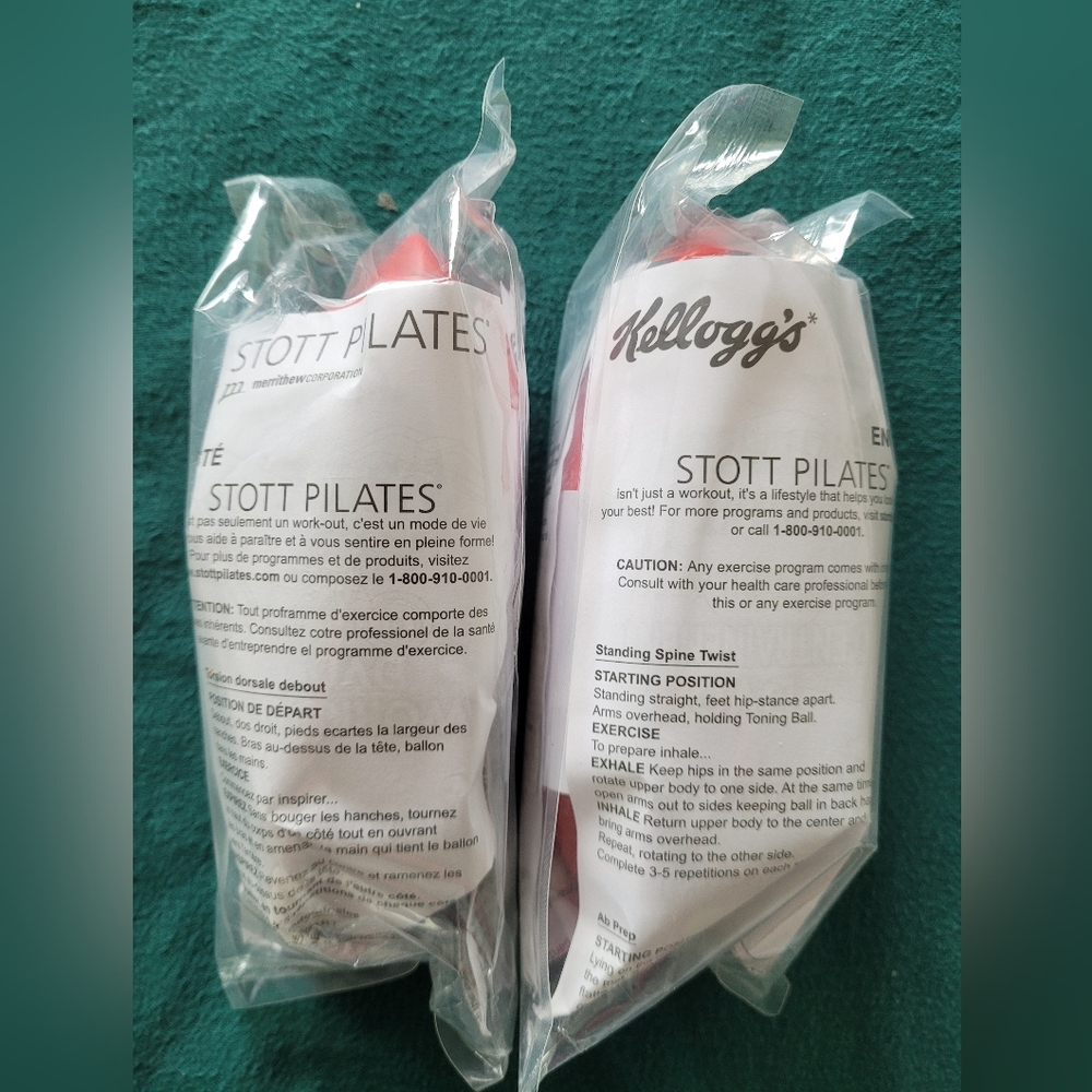 Kellogg's Stott Pilates 2 RED Toning Balls. New And Still Factory Sealed